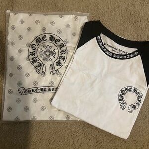 Chrome Hearts Black and White Raglan Tee